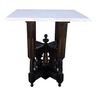 20th Century Early American Marble Top Side Table For Sale