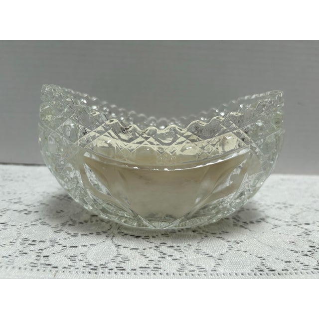 Farmhouse Vintage Textured Glass Bowl With Handcrafted Soy Wax Candle For Sale - Image 3 of 9