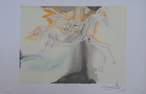 Salvador Dali, Les Chevaux, Pégase, Lithograph