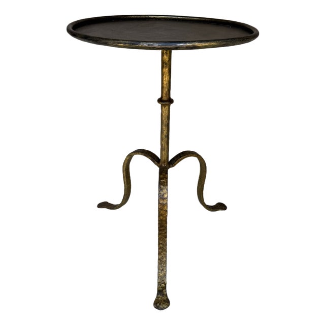 Spanish Gilt-Iron Drinks Table, Tripod Base, Mid-Century Modern Design For Sale
