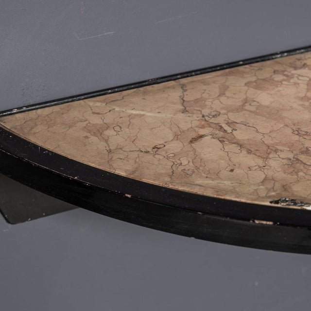 Mid-Century Italian Black Metal Framed Mirror and Brass Console, 1950s, Set of 2 For Sale - Image 11 of 17