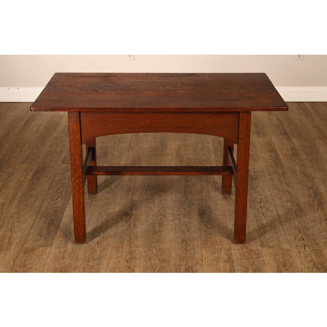 Antique L. & J.G. Stickley Mission Oak Library Table For Sale - Image 13 of 18