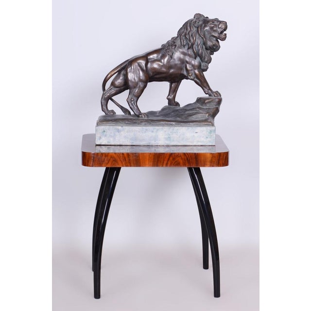 Art Deco Sculpture of Lion in Ceramic and Bronze, Austria, 1910s For Sale - Image 10 of 13