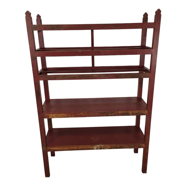 Vintage Patinated Wood Shelf For Sale