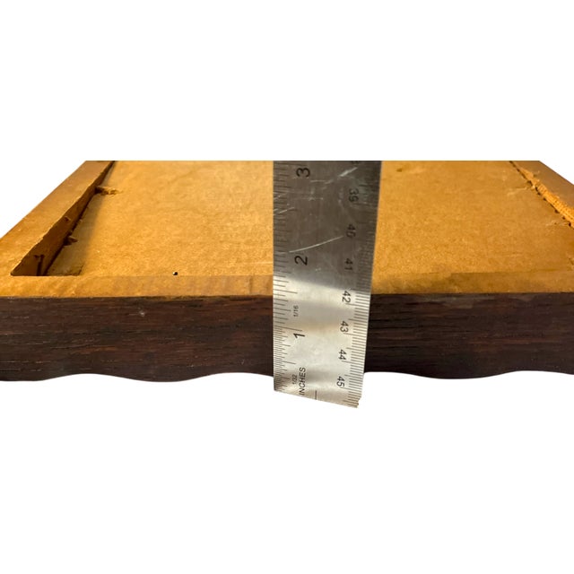 Vintage Hand-Carved Wooden Frame With Raised Scallop and Notched Detailing For Sale - Image 9 of 9