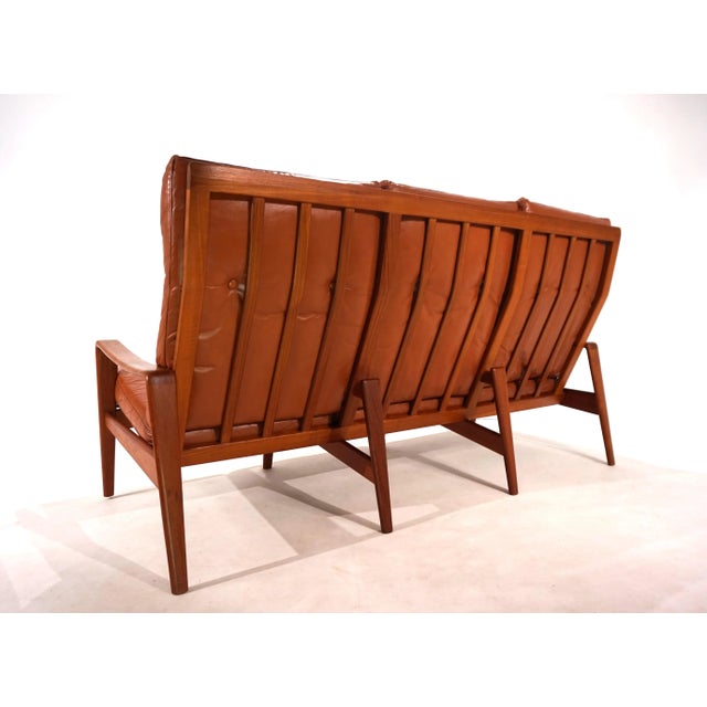 Comfort 3-Seater Sofa in Leather by Arne Wahl Iversen, 1960s For Sale - Image 12 of 18