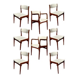 Vintage Scandinavian Modern Teak Dining Chairs - Set of 8 For Sale