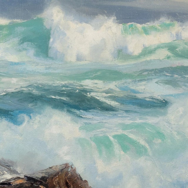 Textile 'Big Surf, Point Lobos' by Edward Norton Ward, California Impressionism, Carmel Art Association, Taos For Sale - Image 7 of 9
