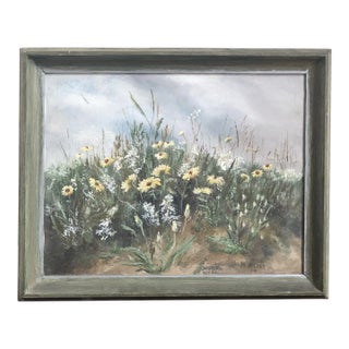 1974 Field of Wildflowers Oil-On-Canvas, Framed For Sale