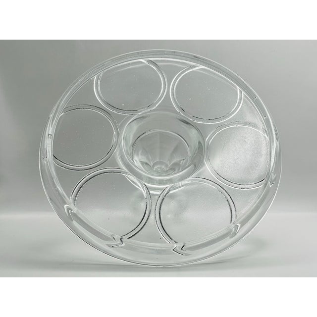 Vintage Pressed Glass Round Serving Tray For Sale - Image 4 of 9