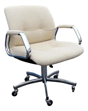 Vintage 1988 Steelcase 454 311 Postmodern Executive Swivel Chair Bouclé Oatmeal