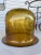 Metal Vintage Cast Iron & Amber Glass Large Candle Holder or Planter For Sale - Image 7 of 10