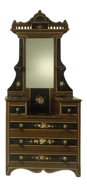 1900 Ex Collection Katherine Hepburn American Painted and Stenciled Wood Dresser