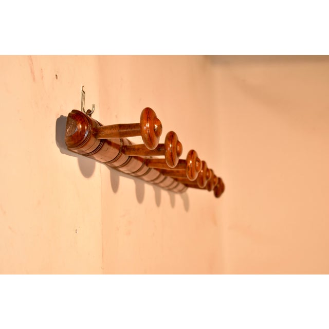 Circa 1900 French 6 Peg Hat or Coat Rack For Sale - Image 4 of 7