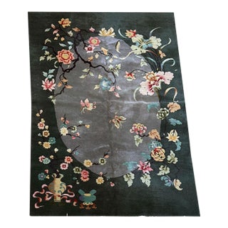 A Stunning Vintage 5'-6" X 8'-5" Art Deco Chinese Rug For Sale