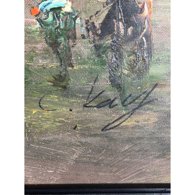 Mid-Century Modern Mid‑Century Paris “Moulin Rouge at Dusk” Original Impasto Oil Painting — Signed C. Kany For Sale - Image 3 of 10