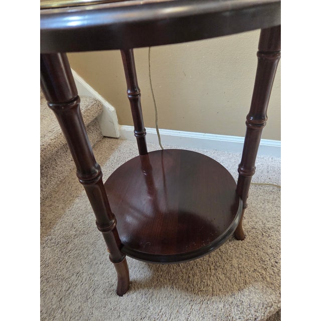 Vintage Faux Bamboo Brass Tray Side Table Floor Lamp For Sale - Image 14 of 14