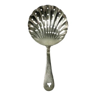 Late 1800s Antique Barbour Silver Co Shell Shaped Silverplate Serving Spoon. For Sale