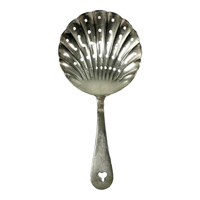 Late 1800s Antique Barbour Silver Co Shell Shaped Silverplate Serving Spoon. For Sale