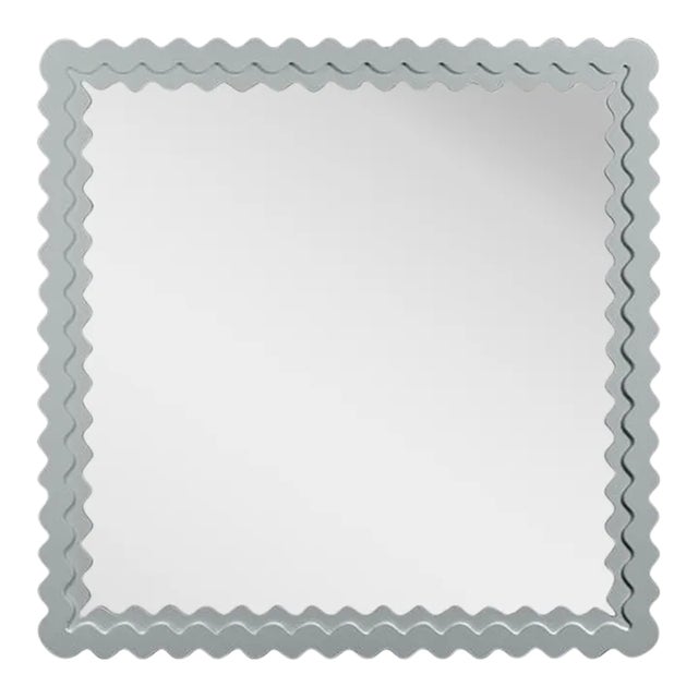 Fleur Home Carnival Chaos Square Mirror in Pelican Gray, 24x24 For Sale