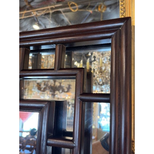 Transitional Vintage MCM Geometric Mirror For Sale - Image 3 of 5