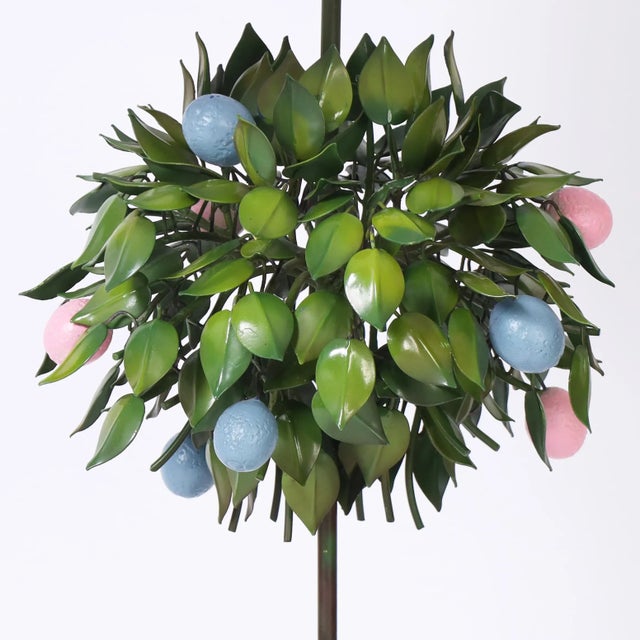 Late 20th Century Pair of Italian Tole Fruit Tree Table Lamps For Sale - Image 5 of 8