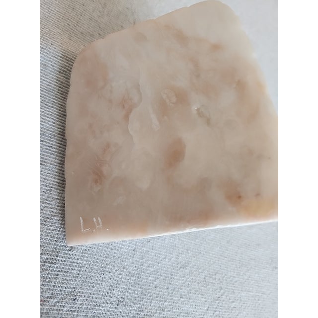 Native American Art Hand Carved Alabaster Sculpture of Native American Chief Signed l.h. On Back For Sale - Image 4 of 6