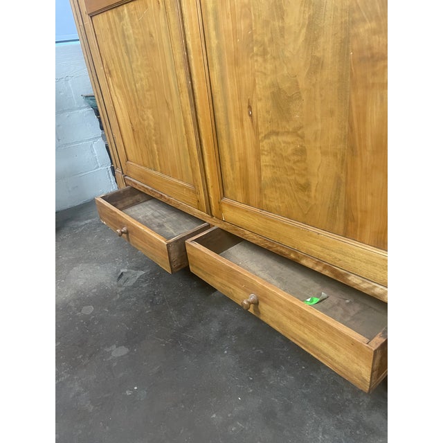 Antique Large French Pine Armoire Wardrobe For Sale - Image 10 of 12
