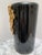 Vintage Large Italian Black and Gold Ginkgo Leaf Vase or Umbrella Vessel For Sale - Image 4 of 11