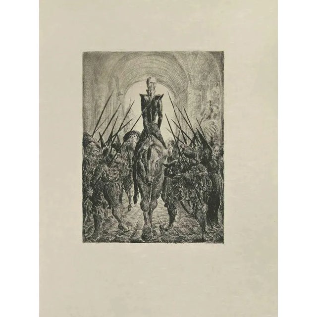 Don Quixote is an etching and drypoint print on ivory-colored Japanese paper, realized by Wladyslaw Jahl in 1951. It...