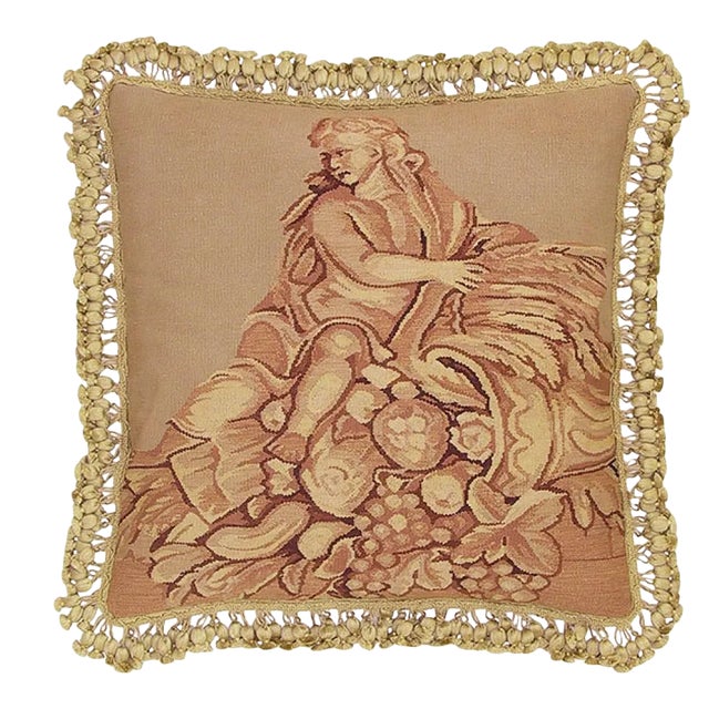 Aubusson Sculpture Man Throw Pillow For Sale