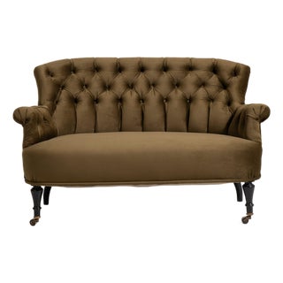 Napoleon III Sofa With Velvet Upholstery France Late 19th Century For Sale