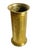 Striking English brass umbrella stand featuring an elegant Hollywood Regency silhouette with richly embossed detailing...