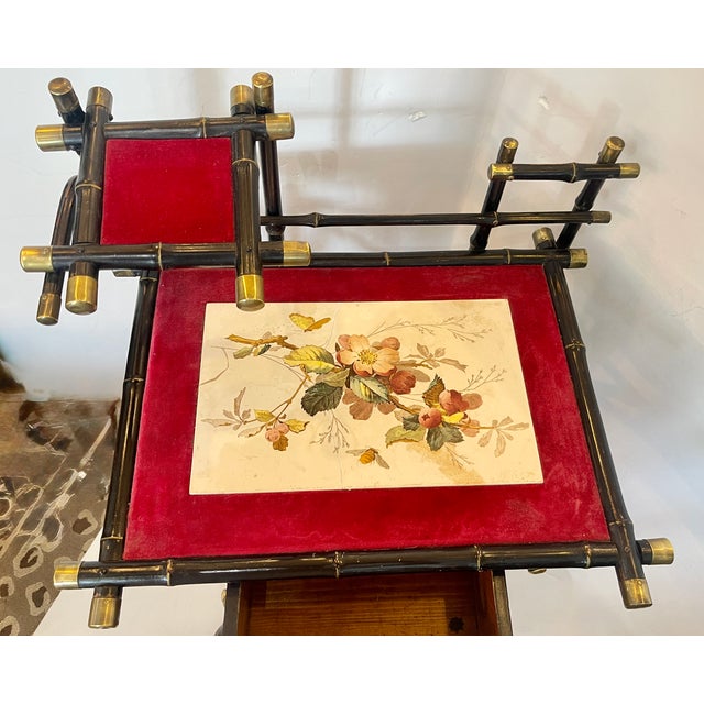 Black Napoleon Iii, Ebonized Bamboo Vanity, France, c.1890 For Sale - Image 8 of 13