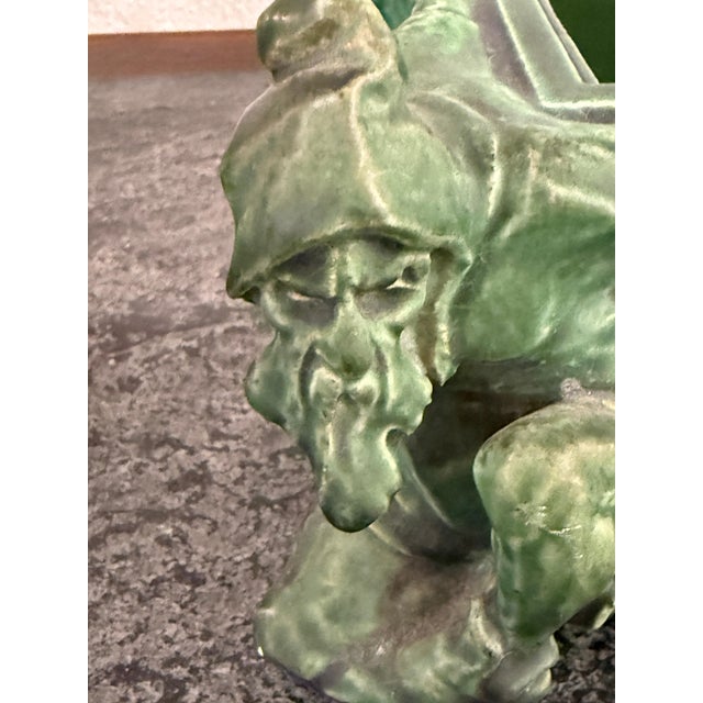 Early 20th Century Atlantic Terracotta Company Arts and Crafts Pottery Lidded Box Gnomes Grotesque For Sale In Palm Springs - Image 6 of 17