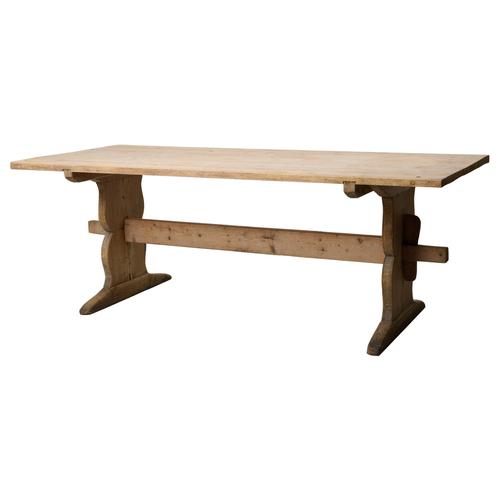 Large Swedish Rustic Country Trestle Dining Table For Sale - Image 17 of 17