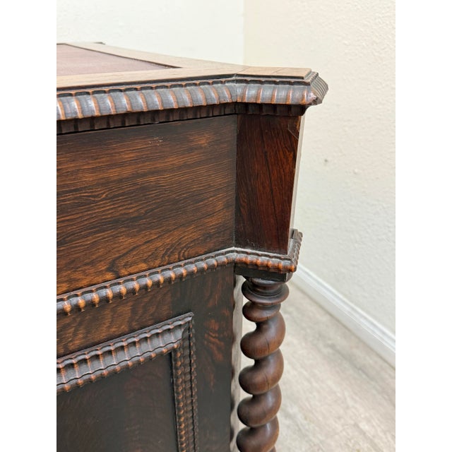 Wood Antique Oak Desk For Sale - Image 7 of 12