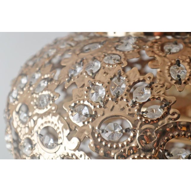 Hollywood Regency Gilt Metal and Crystal Lantern, 1999 For Sale - Image 11 of 18