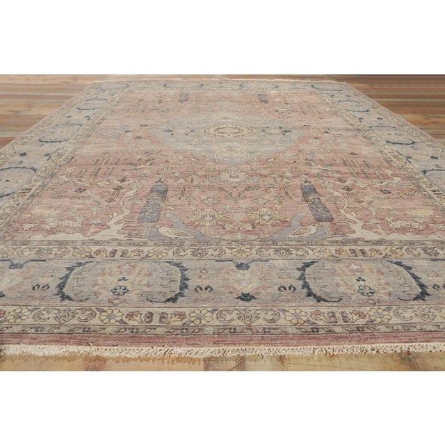 Textile Modern Vintage Style Distressed Rug, 09'00 X 11'10 For Sale - Image 7 of 9