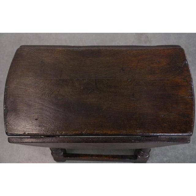 Antique English Loop-Eared Side Table in Oak, 18th Century For Sale - Image 9 of 17