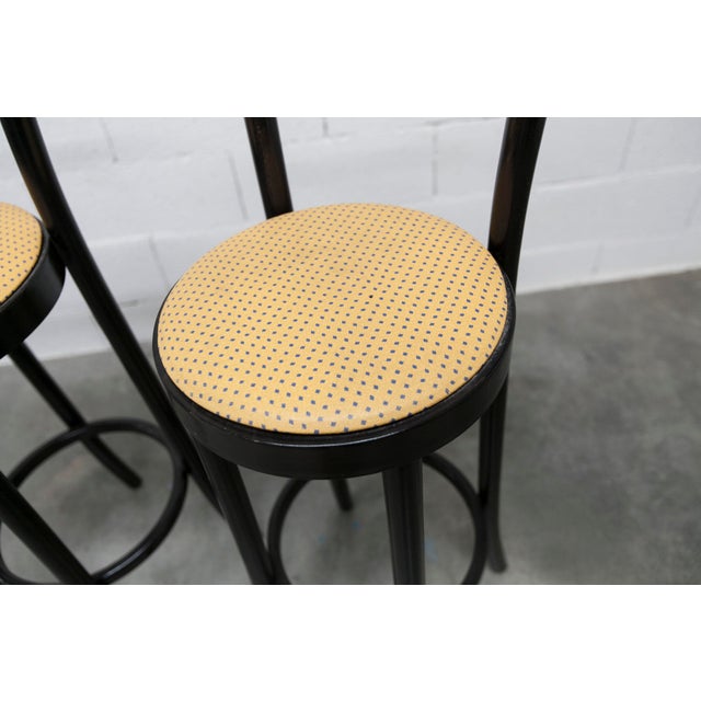 Dialog Stools in Black, Yellow and Blue Imitation Leather from Baumann, 1990, Set of 2 For Sale - Image 12 of 18