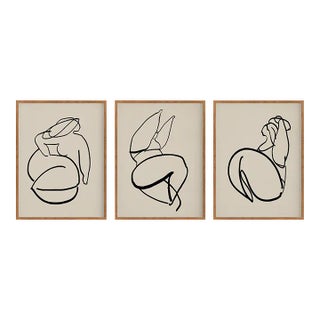 Framed Female Drawing Giclee Prints - Set of 3 For Sale