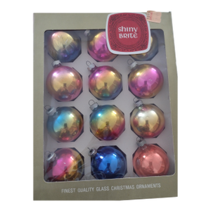 Shiny Brite Ombre Glass Ornaments in Original Box