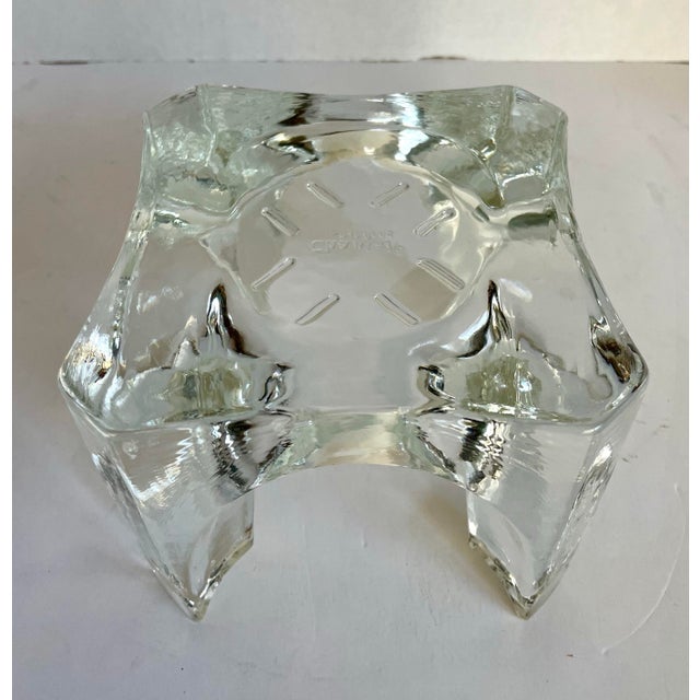 Glass Vintage Chantal Sculptural Ice Glass Trivet & Display Pedestal For Sale - Image 7 of 12
