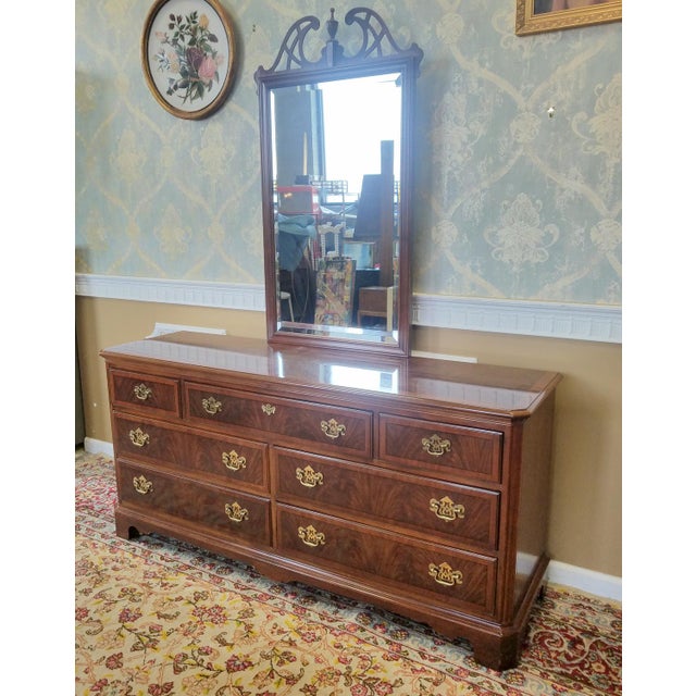 Drexel Heritage Banded Mahogany Chippendale Style Bedroom ...