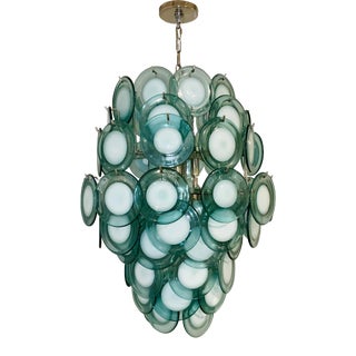 Regina Andrew Modern Aqua Glass Disc Diva Chandelier For Sale