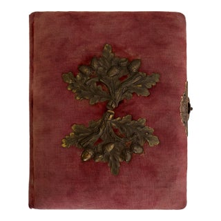 Antique Adorned Velvet 8x10 Photo Album For Sale