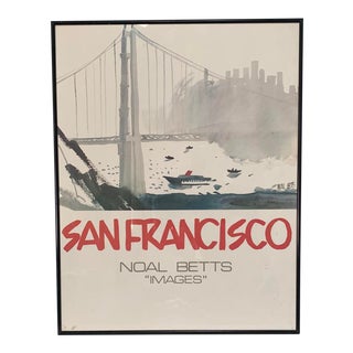 1970s Vintage San Francisco American Art Noal Betts Travel Poster For Sale
