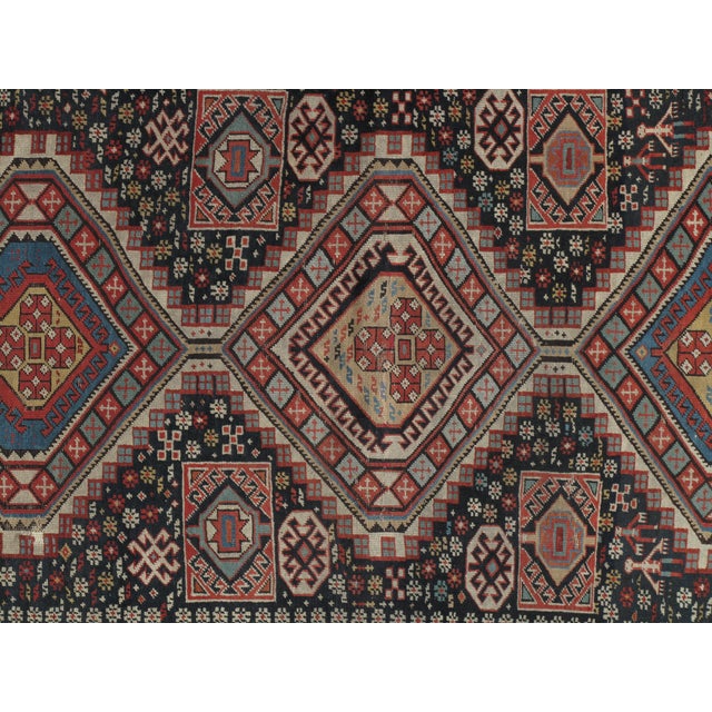 Antique Shirvan Rug, Hand Knotted, Wool Oriental Rug Navy Blue, Red, Beige, Grey For Sale - Image 9 of 16