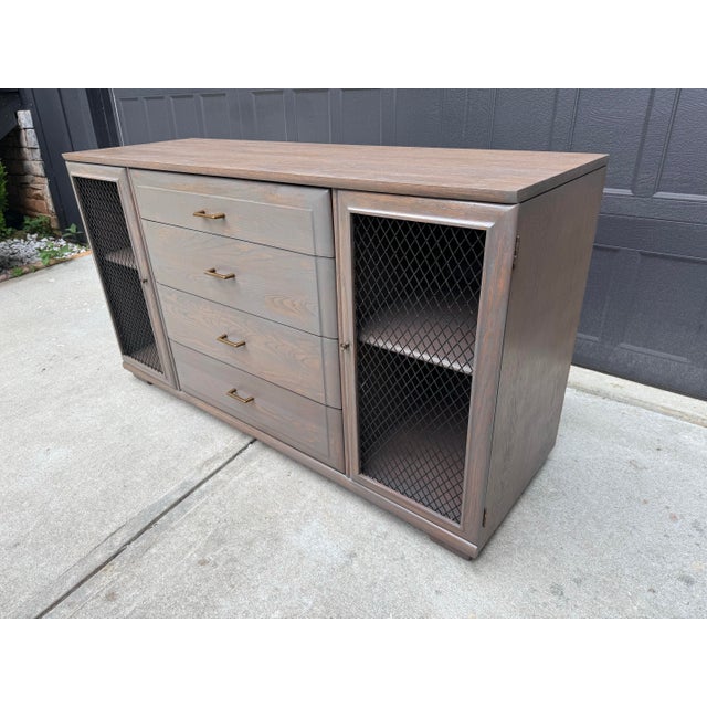 Late 20th Century Vintage Mid-Century Mengel Credenza / Media Cabinet Solid Wood For Sale - Image 5 of 10